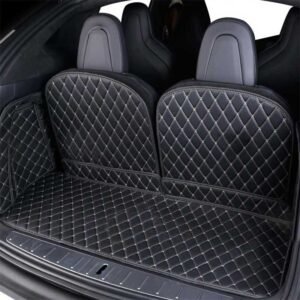 Tesla Model X Trunk Mat & Seat-Back Protector 2016-2020, Wipe-Clean Cargo Liner