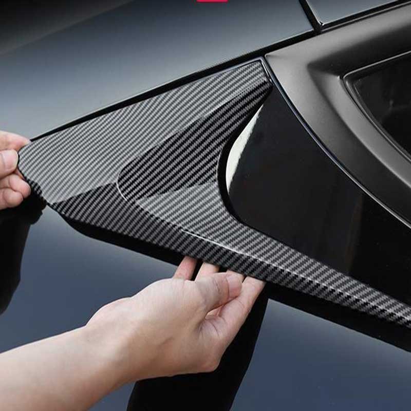 Tesla Model 3 C-Pillar Rear Window Triangle Covers, Sporty Boomerang Trim 2021-2025 (Not Highland)