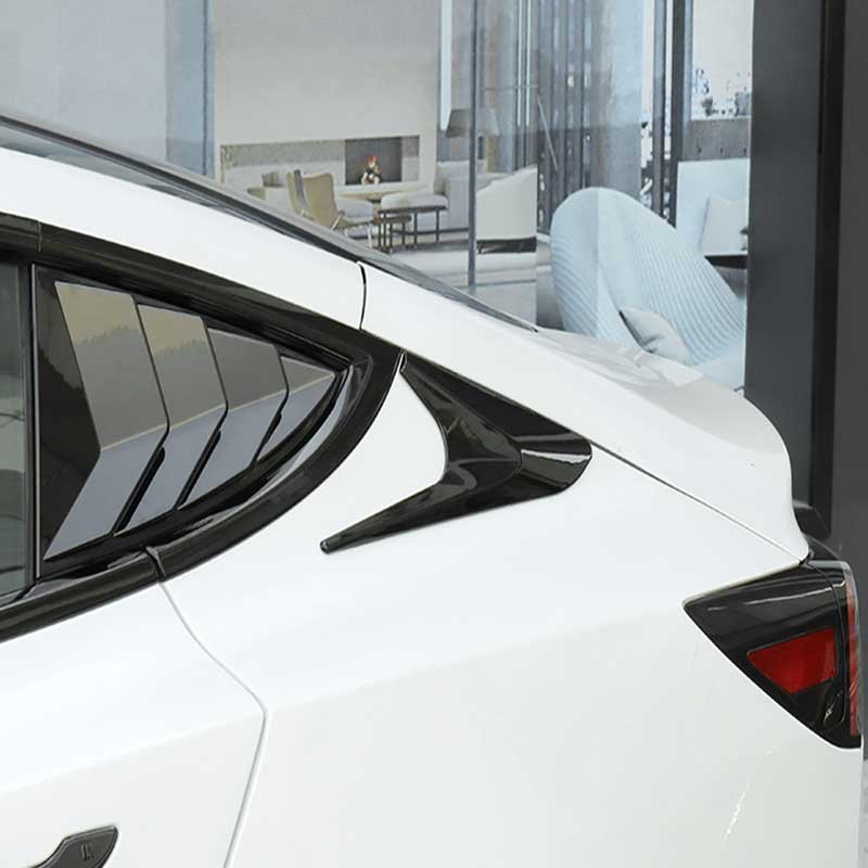 Tesla Model 3 C-Pillar Rear Window Triangle Covers, Sporty Boomerang Trim 2021-2025 (Not Highland)