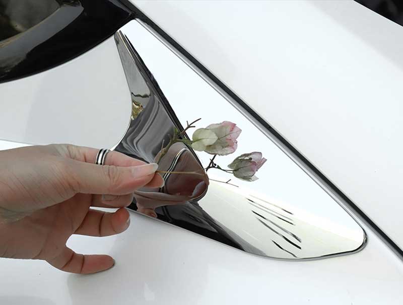 Tesla Model 3 C-Pillar Rear Window Triangle Covers, Sporty Boomerang Trim 2021-2025 (Not Highland)