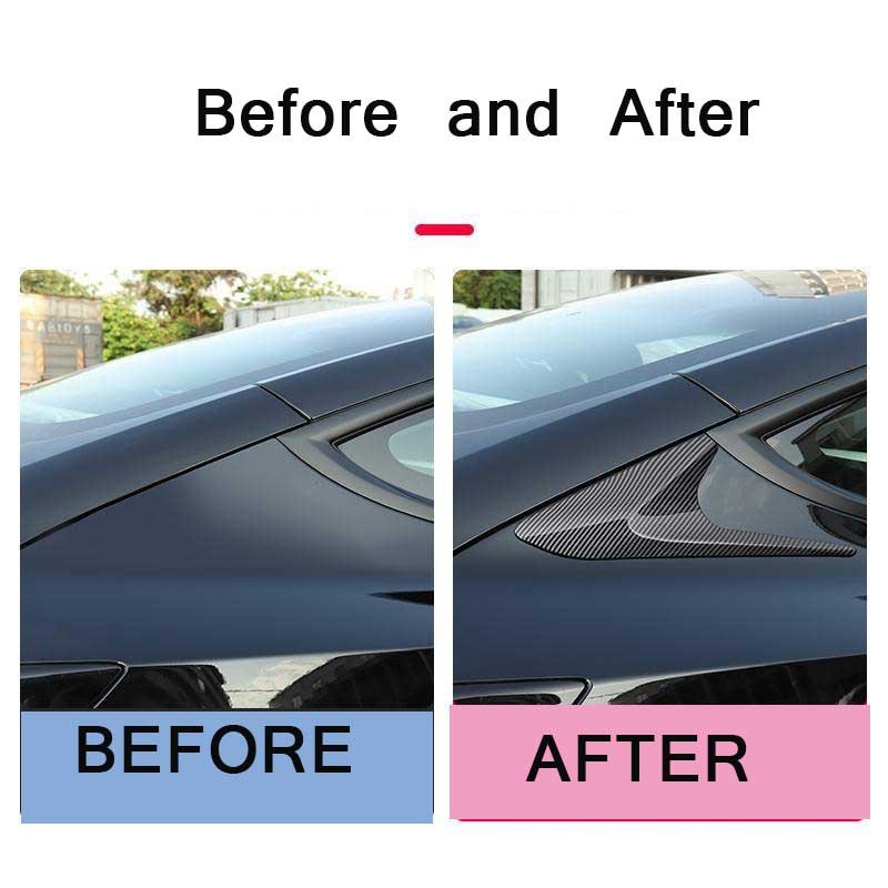 Tesla Model 3 C-Pillar Rear Window Triangle Covers, Sporty Boomerang Trim 2021-2025 (Not Highland)