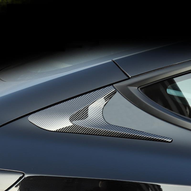 Tesla Model 3 C-Pillar Rear Window Triangle Covers, Sporty Boomerang Trim 2021-2025 (Not Highland)