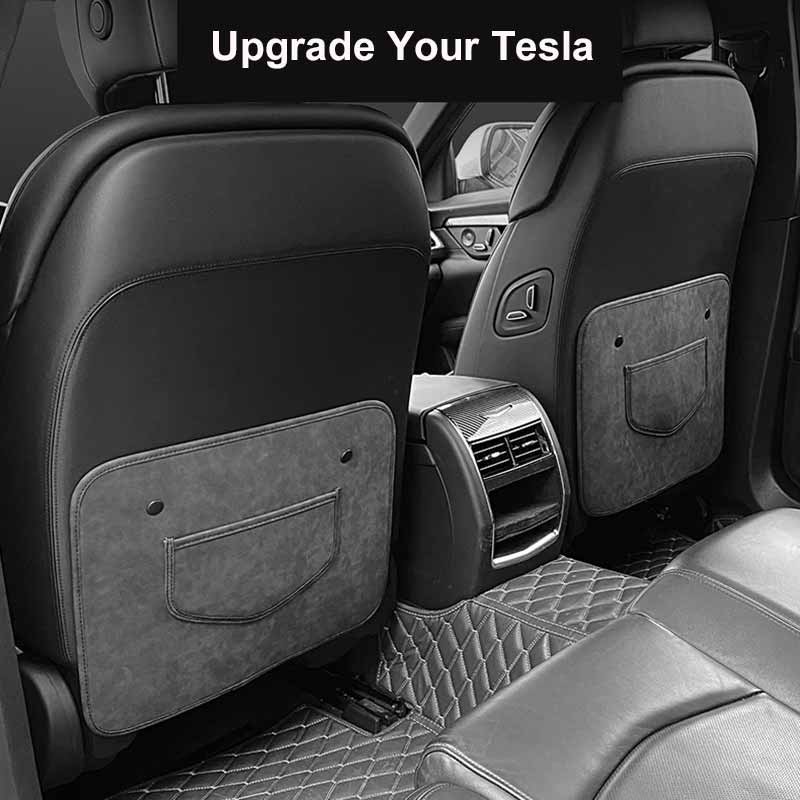 Tesla Seat Back Protector Pad for Model S/3/X/Y, Alcantara Kick Guard