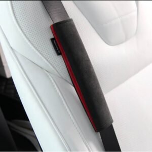 Tesla Seat Belt Shoulder Pads, Alcantara Cover for Model S/3/X/Y/Cybertruck, No-Slip Comfort