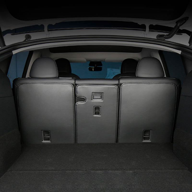 Tesla Model Y Second-Row Seat Back Kick Protector, Leather Cover Set of 3 (2020-2025)