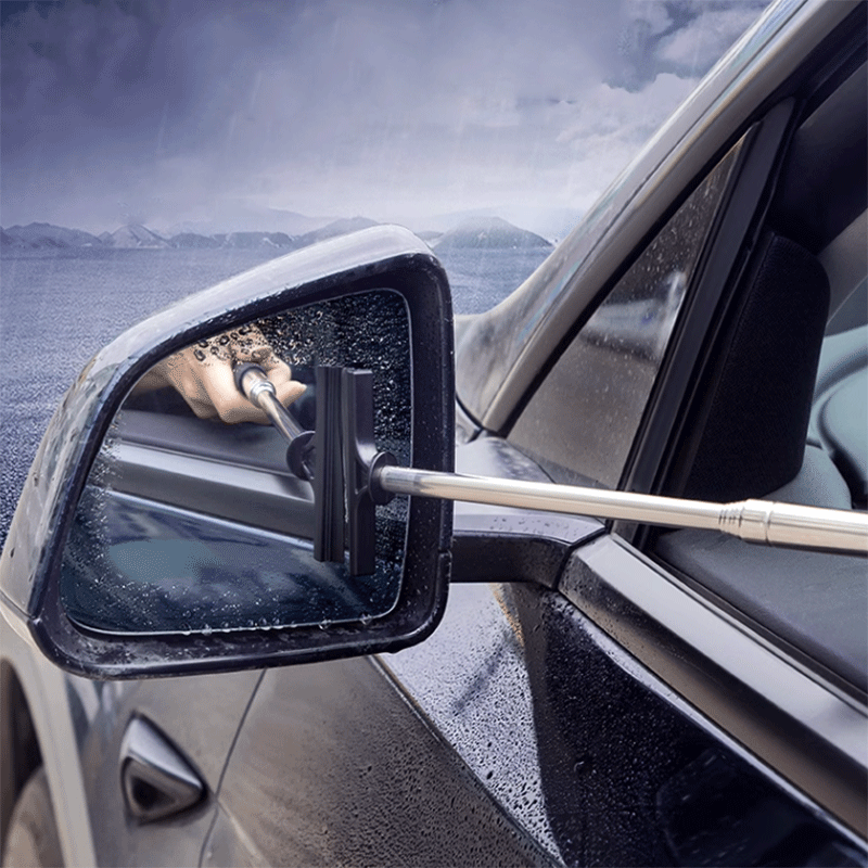 Tesla Model 3/Y/S/X Side Mirror Cleaning Brush, Retractable Streak-Free Wiper (Cybertruck)