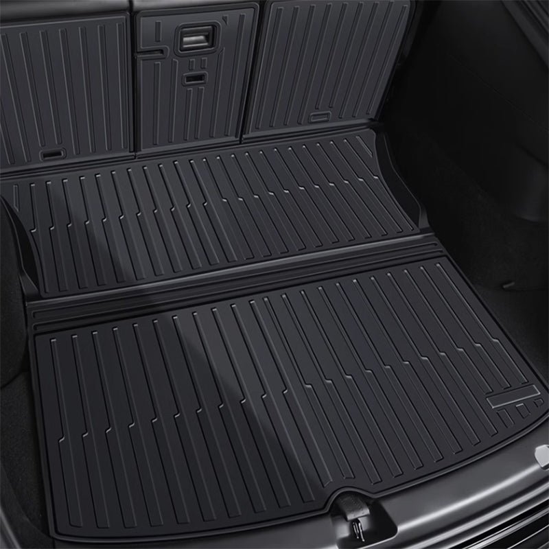 Tesla Model Y TPE Trunk Mat with Seatback Protector, Full Coverage (2021-2025)