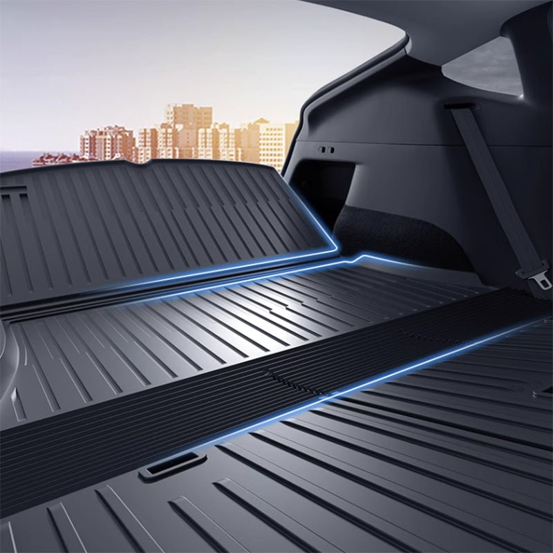 Tesla Model Y TPE Trunk Mat with Seatback Protector, Full Coverage (2021-2025)