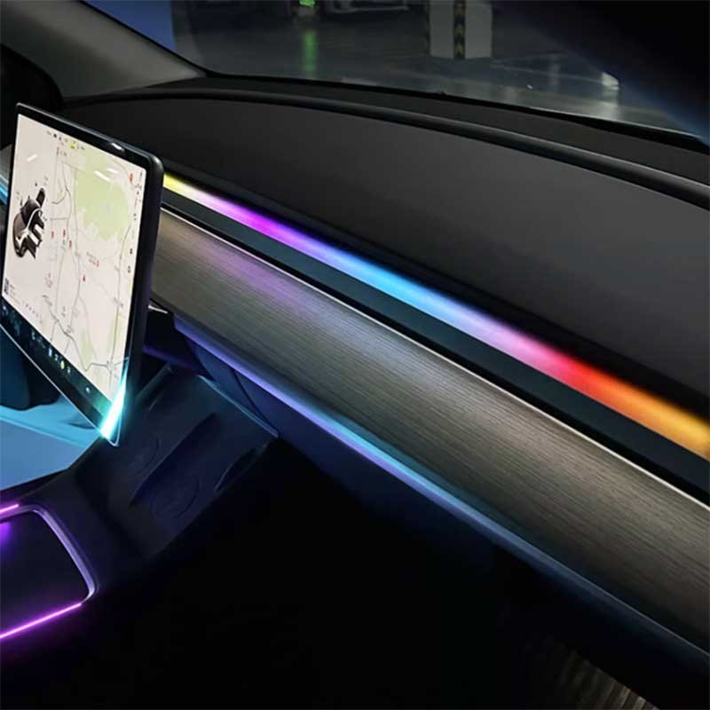 Tesla Model 3/Y Ambient Light Kit for Console & Dash, Door-Synced LED Strip (2017-2025)