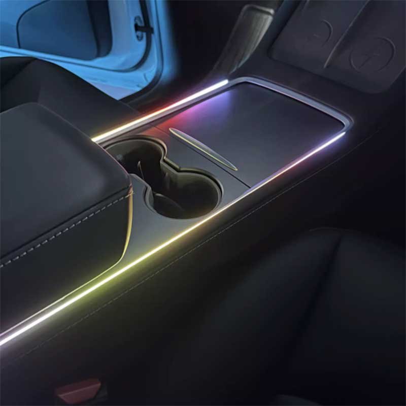 Tesla Model 3/Y Ambient Light Kit for Console & Dash, Door-Synced LED Strip (2017-2025)