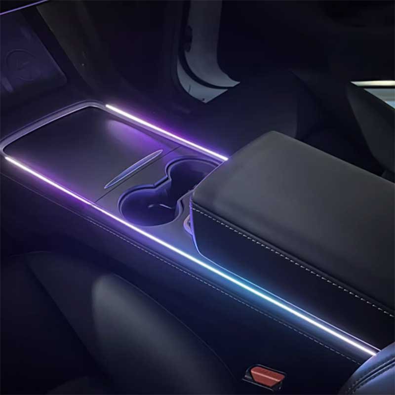 Tesla Model 3/Y Ambient Light Kit for Console & Dash, Door-Synced LED Strip (2017-2025)