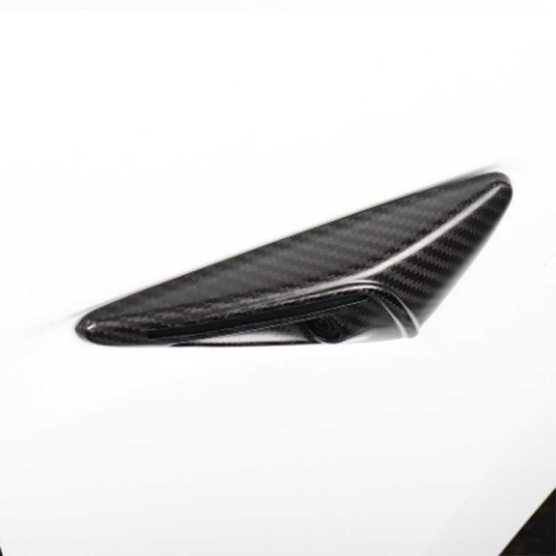Tesla Model 3/Y/S/X Carbon Fiber Side Camera Covers, Scratch Protection (Set of 2)
