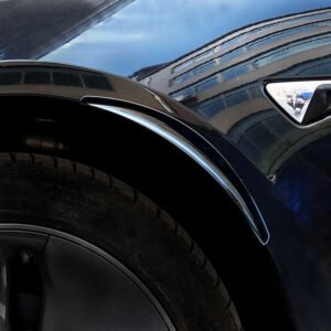 Tesla Model 3 Wheel Arch Mud Flaps, 4pc ABS Fender Lip Guards for Paint Protection