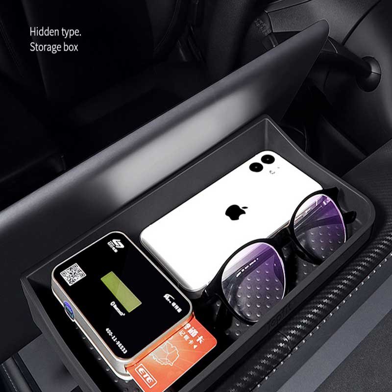 Tesla Model 3/Y Hidden Dashboard Storage Box, Tissue & ETC Holder Organizer