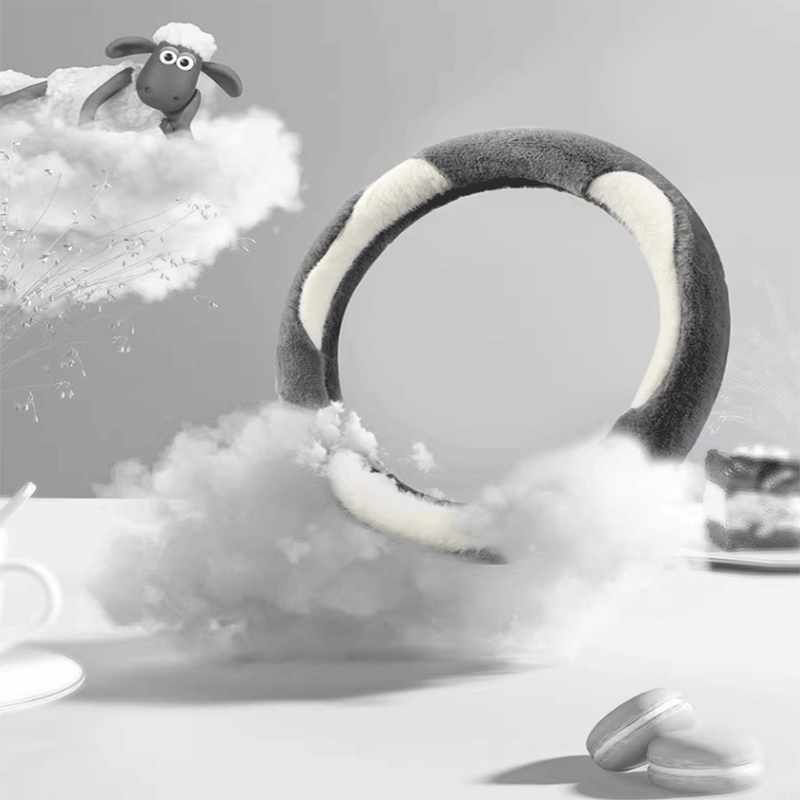 Tesla Model 3/Y Fluffy Steering Wheel Cover, Warm Plush Winter Grip