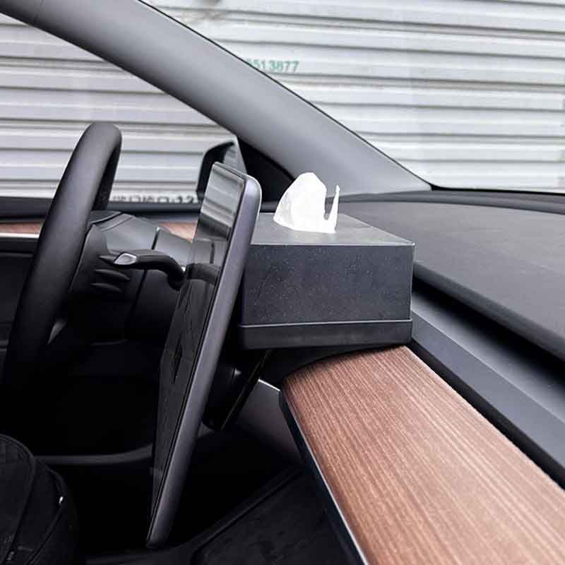 Tesla Model 3/Y Hidden Dashboard Storage Compartment, Magnetic Behind-Screen Organizer