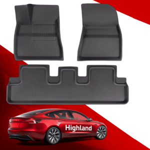 Tesla Model 3 Highland Floor Mats 2024-2026, All-Weather XPE, Custom Full Coverage (Performance)