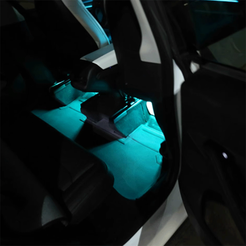 Tesla Model Y Rear Footwell Ambient Lighting, 7-Color LED Set of 2 (2020-2024)