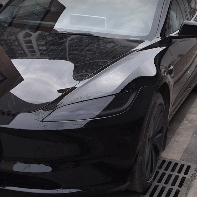 Tesla Model 3 Highland Headlight & Tail Light Protection Film, Black TPU Anti-Scratch Kit (2024-2025)