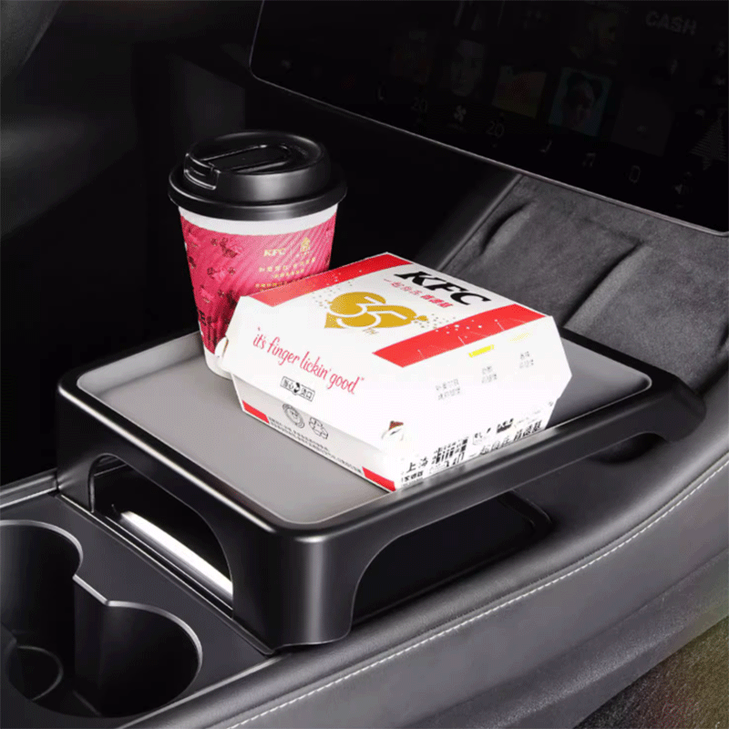 Tesla Model 3/Y Center Console Dining Table, Removable Tray for Eating and Makeup (2021-2025)