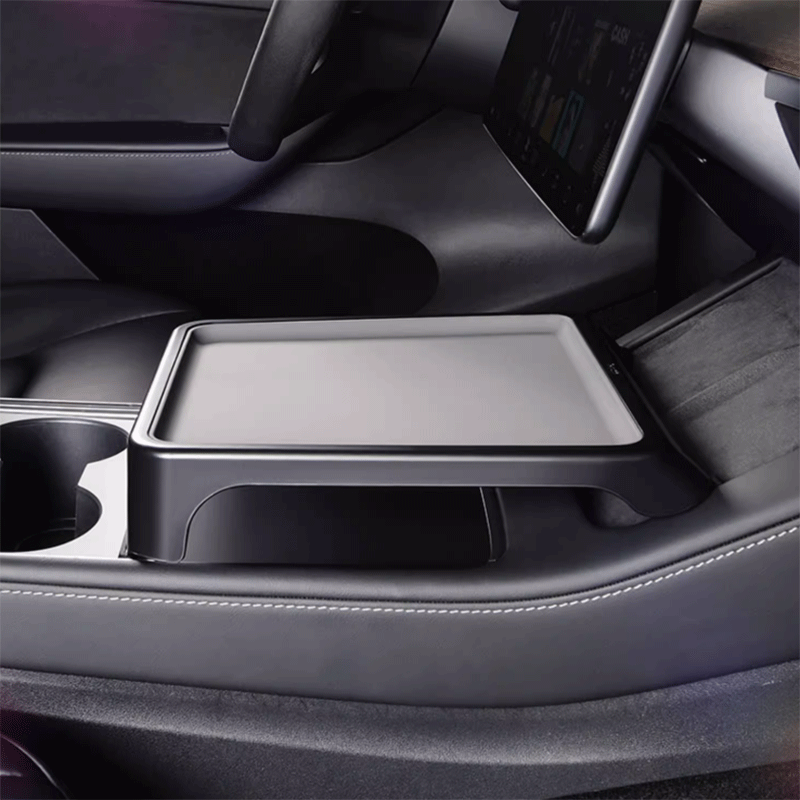 Tesla Model 3/Y Center Console Dining Table, Removable Tray for Eating and Makeup (2021-2025)