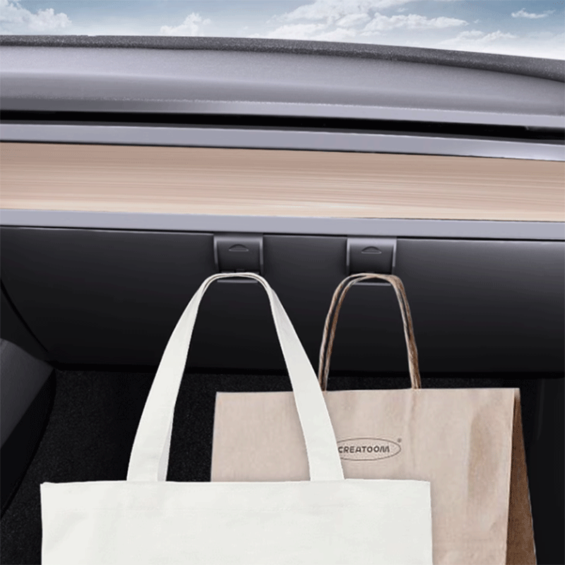 Tesla Model Y Glove Box Hidden Hook 2022-2025, Folding Bag Holder Set of 2