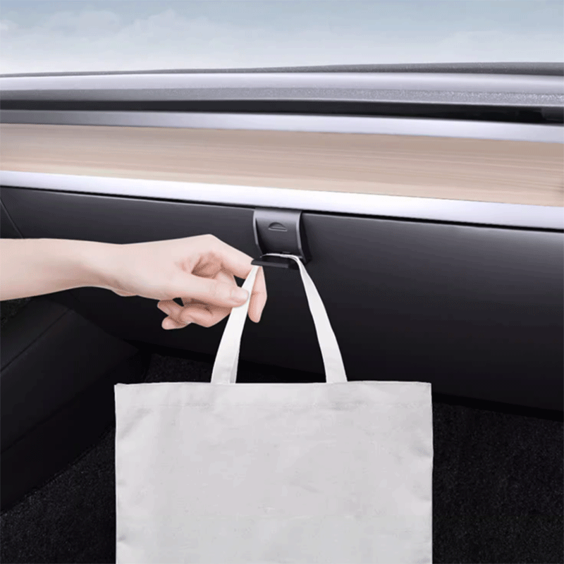 Tesla Model Y Glove Box Hidden Hook 2022-2025, Folding Bag Holder Set of 2