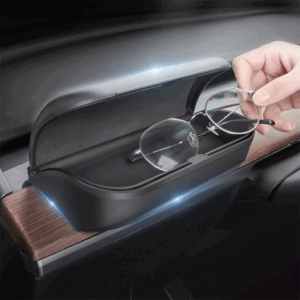 Tesla Model 3/Y Dashboard Glasses Case, Custom-Fit Storage Box with Soft Lining