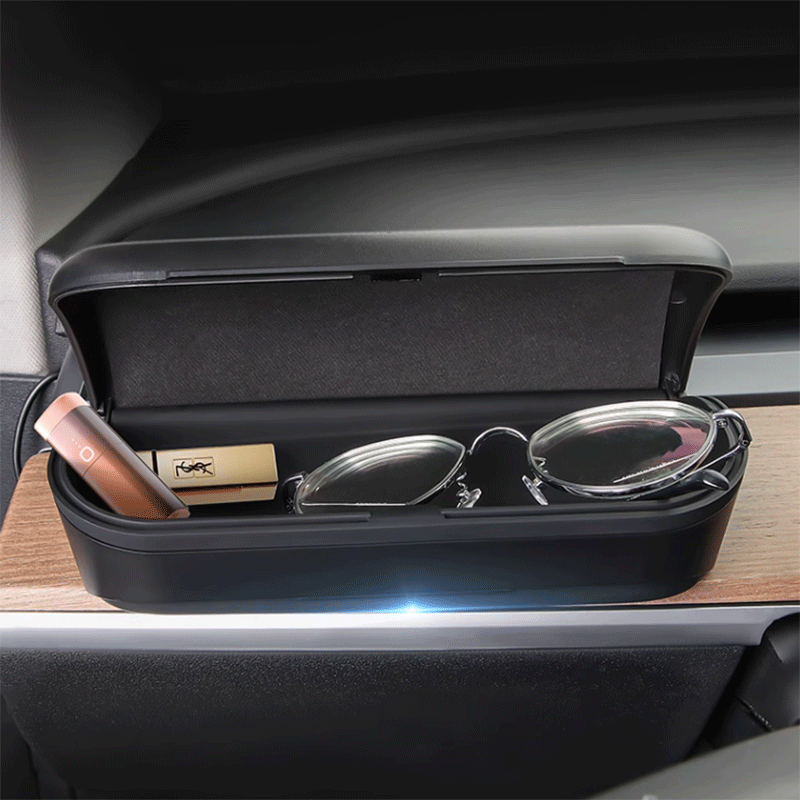 Tesla Model 3/Y Dashboard Glasses Case, Custom-Fit Storage Box with Soft Lining