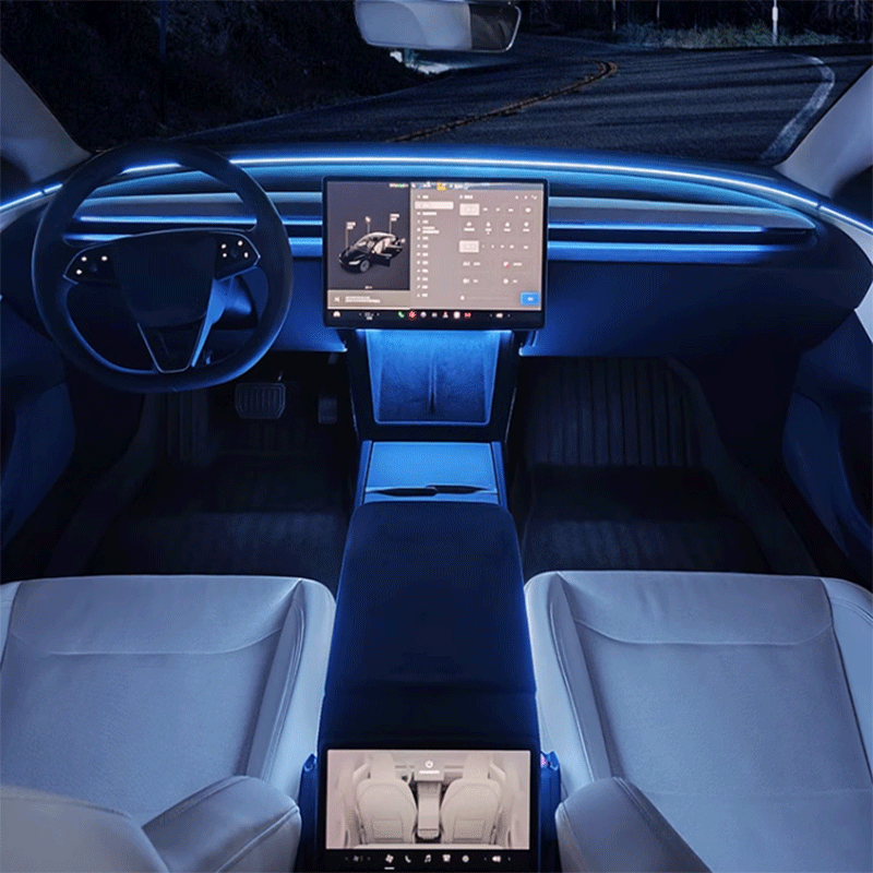 Tesla Model 3 Highland & Model Y Juniper Smart Ambient Lighting, App-Controlled Music-Sync RGB Strip