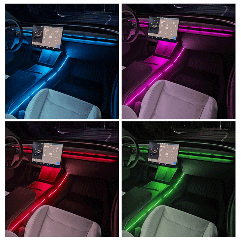 Tesla Model 3 Highland & Model Y Juniper Smart Ambient Lighting, App-Controlled Music-Sync RGB Strip