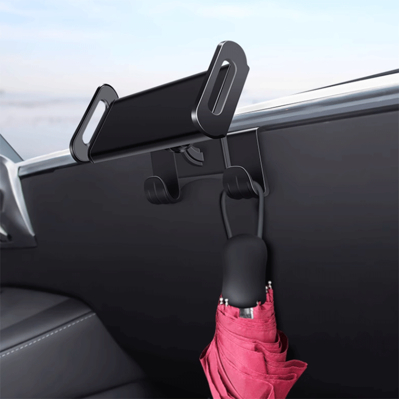 Tesla Model 3/Y Glove Box Phone Holder with Detachable Hook, Anti-Slip Adjustable Mount