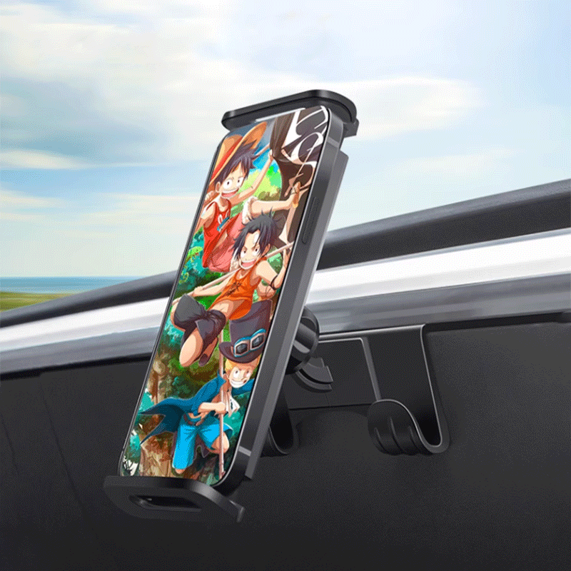 Tesla Model 3/Y Glove Box Phone Holder with Detachable Hook, Anti-Slip Adjustable Mount
