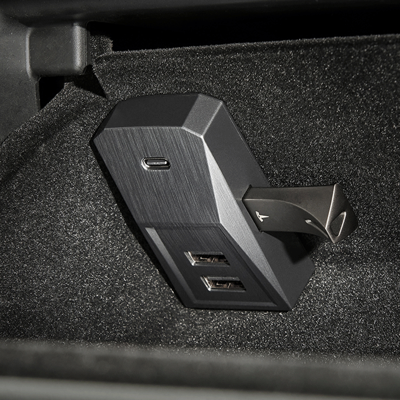 Tesla Model 3/Y Glovebox USB Hub, 4-Port Data Expansion Dock (2021-2025)