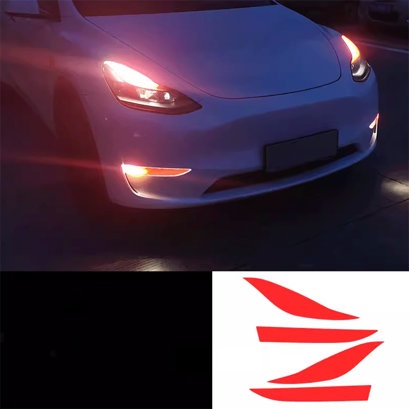 Tesla Model 3/Y Color-Changing Headlight & Fog Light Film, Set of 4 Tint Overlays