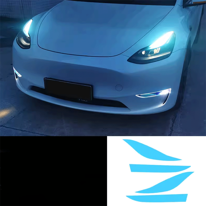 Tesla Model 3/Y Color-Changing Headlight & Fog Light Film, Set of 4 Tint Overlays