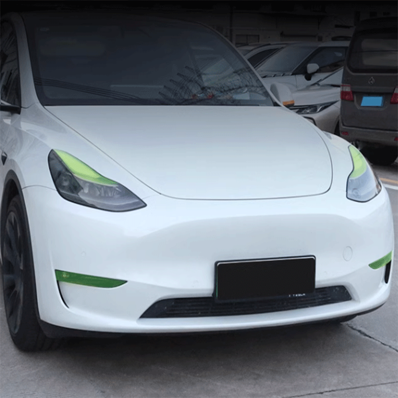 Tesla Model 3/Y Color-Changing Headlight & Fog Light Film, Set of 4 Tint Overlays