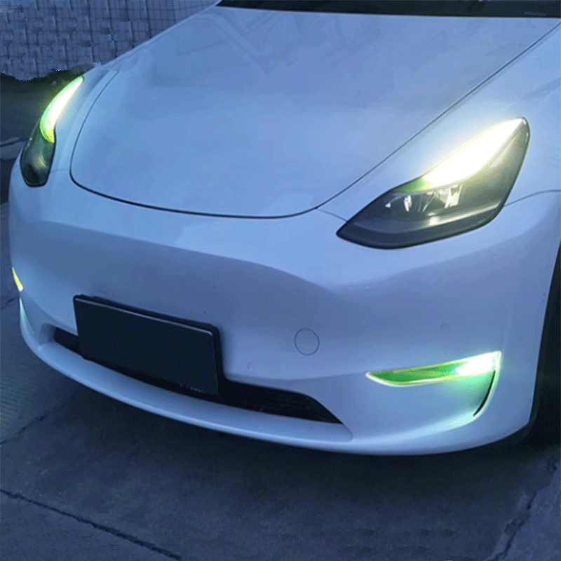 Tesla Model 3/Y Color-Changing Headlight & Fog Light Film, Set of 4 Tint Overlays