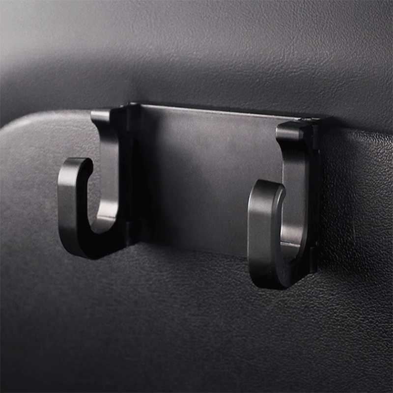 Tesla Model 3/Y Hidden Folding Seat Back Hooks, Set of 2 for Bags and Groceries