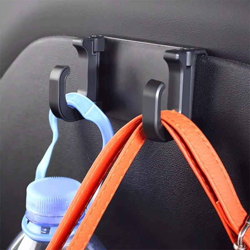 Tesla Model 3/Y Hidden Folding Seat Back Hooks, Set of 2 for Bags and Groceries