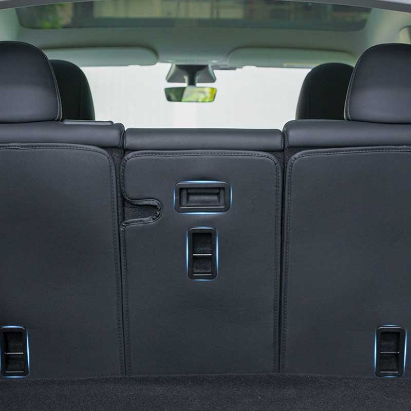 Tesla Model Y Second-Row Seat Back Kick Protector, Leather Cover Set of 3 (2020-2025)
