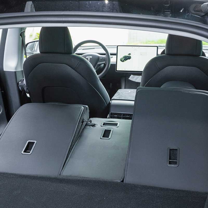 Tesla Model Y Second-Row Seat Back Kick Protector, Leather Cover Set of 3 (2020-2025)