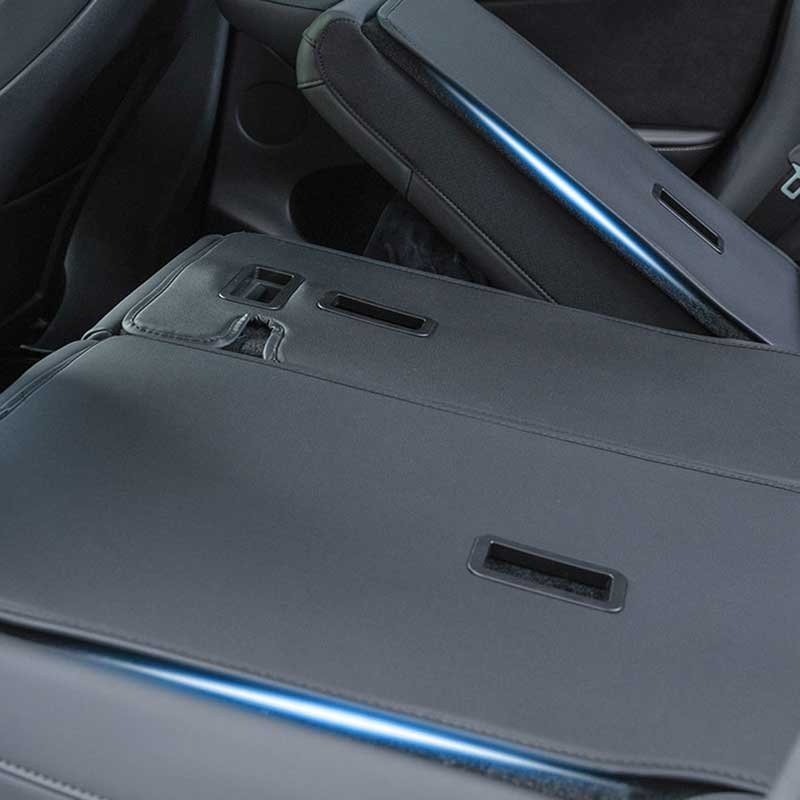 Tesla Model Y Second-Row Seat Back Kick Protector, Leather Cover Set of 3 (2020-2025)