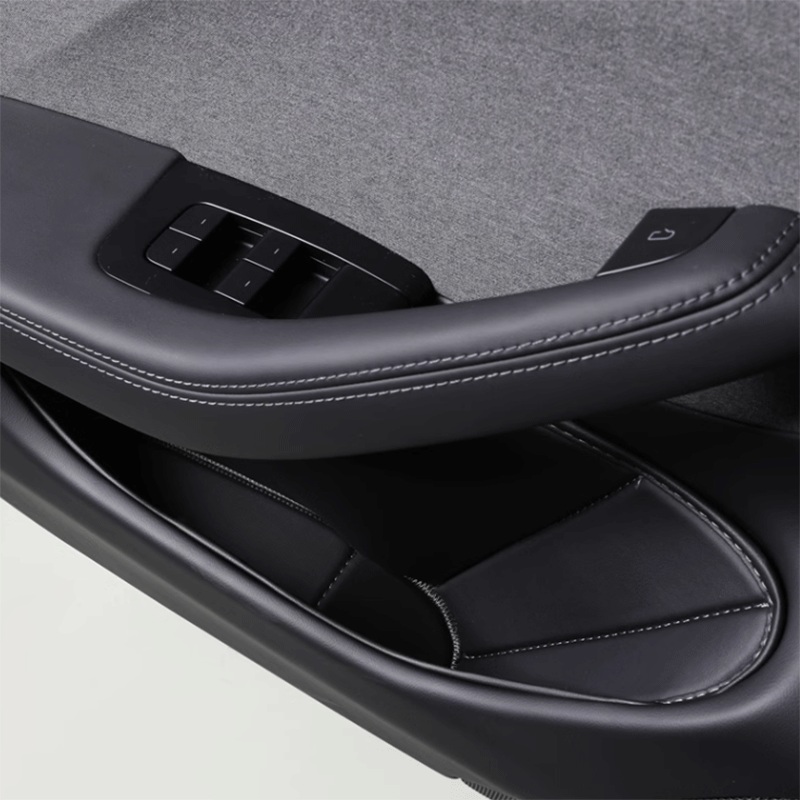 Tesla Model Y Door Side Storage Organizer, Leather Pocket Bags to Cut Cabin Clutter (2020-2024)