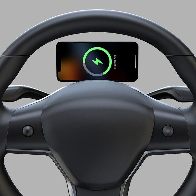 Tesla Model 3/Y MagSafe Phone Holder with Wireless Charger, Steering Wheel Mount