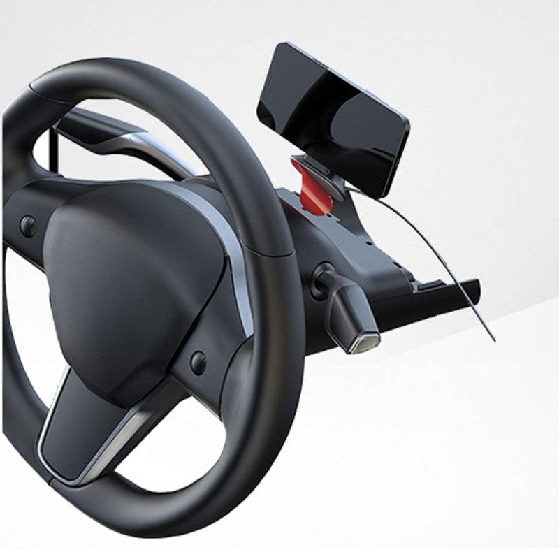 Tesla Model 3/Y MagSafe Phone Holder with Wireless Charger, Steering Wheel Mount