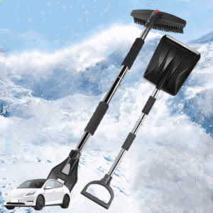 Tesla Model 3/Y/S/X Snow Shovel, 3-in-1 Brush Scraper Pusher (Cybertruck)