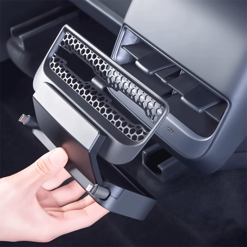 Tesla Model 3/Y Rear Air Vent Expansion Dock, USB Charging Ports, OEM Color Match (No Highland)