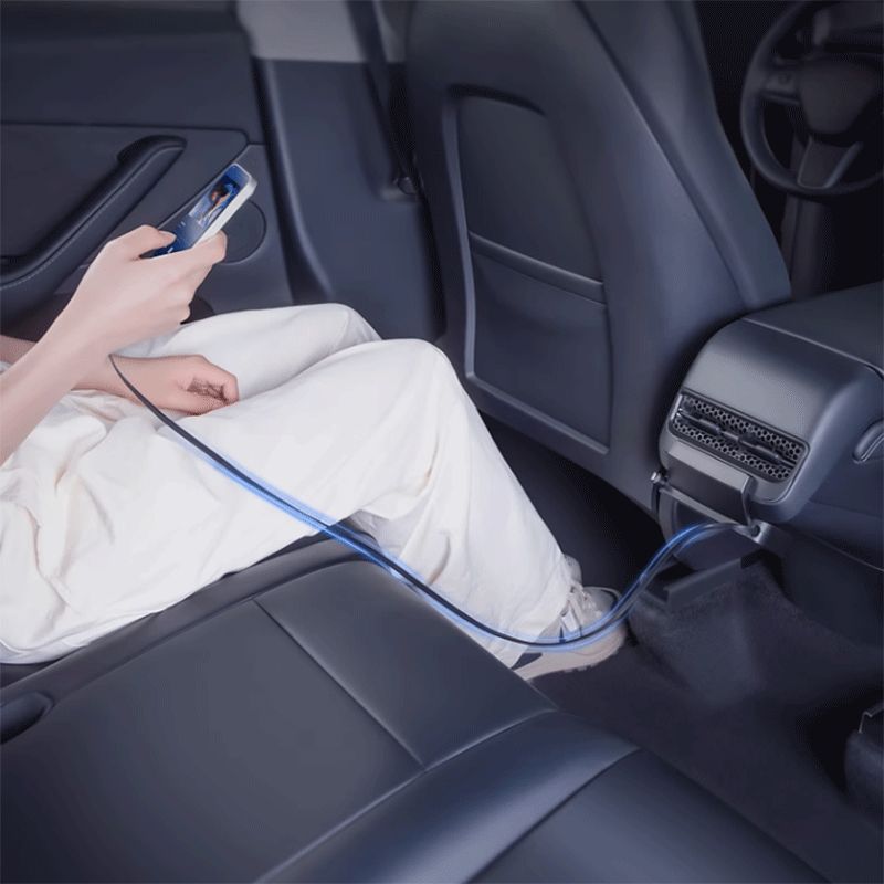 Tesla Model 3/Y Rear Air Vent Expansion Dock, USB Charging Ports, OEM Color Match (No Highland)