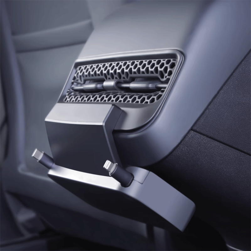 Tesla Model 3/Y Rear Air Vent Expansion Dock, USB Charging Ports, OEM Color Match (No Highland)